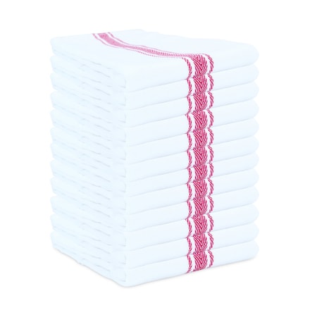 Monarch Brands Herringbone Tea Towels - Red, 12PK PNP-SC-HTRD-24